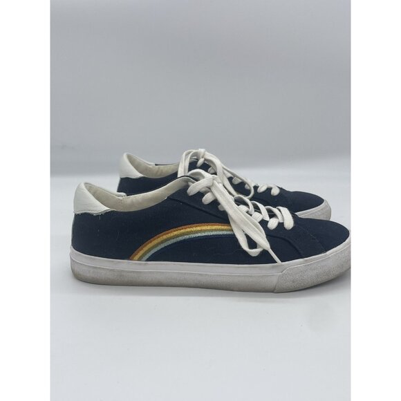 Madewell Sidewalk Low-Top Sneakers in Rainbow Embroidered Canvas Size 8 Casual - Picture 4 of 7